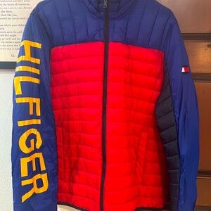 Tommy Hilfiger Men's Red and Blue Jacket